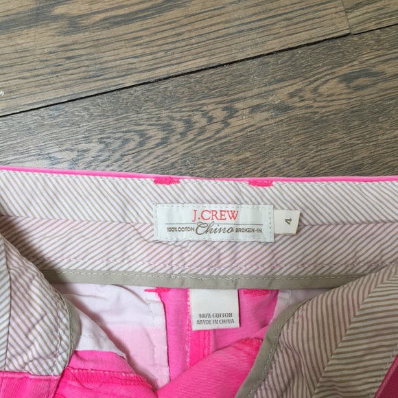 Jcrew Hot Pink Faded Wash Chino Shorts - Picture 3 of 4